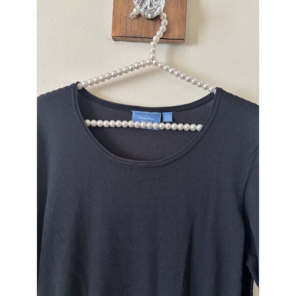 NWT Simply Vera Vera Wang Petite Size XL Black Knit Dress Fit Flare - Picture 2 of 5